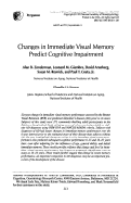 Cover page: Changes in immediate visual memory predict cognitive impairment