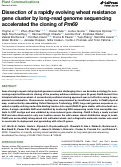 Cover page of Dissection of a rapidly evolving wheat resistance gene cluster by long-read genome sequencing accelerated the cloning of Pm69