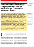 Cover page: Reference-Based Benefit Design Changes Consumers' Choices And Employers' Payments For Ambulatory Surgery