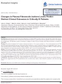 Cover page: Changes in plasma fibronectin isoform levels predict distinct clinical outcomes in critically ill patients.