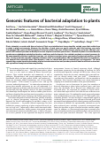Cover page: Genomic features of bacterial adaptation to plants