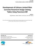 Cover page: Development of Caltrans Jointed Plain Concrete Pavement Design Catalog Tables Using Pavement ME