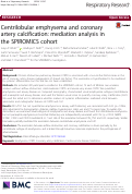 Cover page: Centrilobular emphysema and coronary artery calcification: mediation analysis in the SPIROMICS cohort