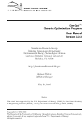 Cover page: Generic Optimization Program User Manual Version 3.0.0
