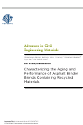 Cover page: Characterizing the Aging and Performance of Asphalt Binder Blends Containing Recycled Materials