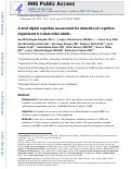 Cover page: A Brief Digital Cognitive Assessment for Detection of Cognitive Impairment in Cuban Older Adults.