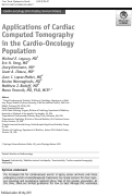 Cover page: Applications of Cardiac Computed Tomography in the Cardio-Oncology Population.