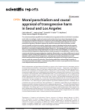 Cover page: Moral parochialism and causal appraisal of transgressive harm in Seoul and Los Angeles