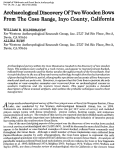 Cover page: Archaeological Discovery Of Two Wooden Bows From The Goso Range, Inyo County, California