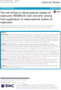 Cover page: The risk of bias in observational studies of exposures (ROBINS-E) tool: concerns arising from application to observational studies of exposures