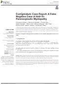 Cover page: Corrigendum: Case Report: A False Negative Case of Anti-Yo Paraneoplastic Myelopathy.