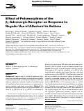 Cover page: Effect of polymorphism of the beta(2)-adrenergic receptor on response to regular use of albuterol in asthma.