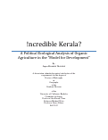 Cover page: !ncredible Kerala? A Political Ecological Analysis of Organic Agriculture in the "Model for Development"