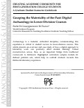 Cover page: Grasping the Materiality of the Past: Digital Archaeology in Lower-Division Courses