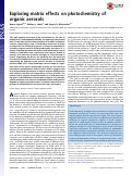 Cover page: Exploring matrix effects on photochemistry of organic aerosols