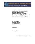 Cover page: Evaluating the Differential Effects of Alternative Welfare-to-Work Training Components: A Re-Analysis of the California GAIN Program