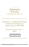 Cover page: Luminarias: An Empirical Portrait of the First Generation of Latina Lawyers 1880-1980
