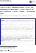 Cover page: The association between malnutrition and the incidence of malaria among young HIV-infected and -uninfected Ugandan children: a prospective study