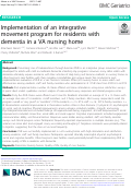 Cover page: Implementation of an integrative movement program for residents with dementia in a VA nursing home