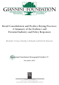 Cover page: Retail Consolidation and Produce Buying Practices:A Summary of the Evidence and Potential Industry and Policy Responses
