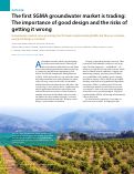 Cover page: The first SGMA groundwater market is trading: The importance of good design and the risks of getting it wrong