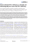 Cover page of Human inherited PD-L1 deficiency is clinically and immunologically less severe than PD-1 deficiency.