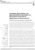 Cover page: Credibility, Replicability, and Reproducibility in Simulation for Biomedicine and Clinical Applications in Neuroscience
