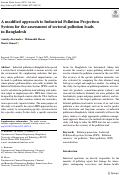 Cover page: A modified approach to Industrial Pollution Projection System for the assessment of sectoral pollution loads in Bangladesh