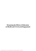 Cover page: Measuring the Effects of Education on Health and Civic Engagement: Proceedings from the Copenhagen Symposium