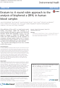 Cover page: Erratum to: A round robin approach to the analysis of bisphenol a (BPA) in human blood samples