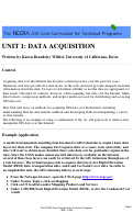 Cover page: Unit 1: Data Acquisition