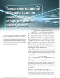 Cover page: Temperature-modulated differential scanning calorimetry analysis of high-temperature silicate glasses