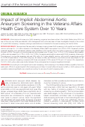 Cover page: Impact of Implicit Abdominal Aortic Aneurysm Screening in the Veterans Affairs Health Care System Over 10 Years.