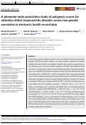 Cover page: A phenome‐wide association study of polygenic scores for attention deficit hyperactivity disorder across two genetic ancestries in electronic health record data