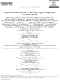 Cover page: Population Health Solutions for Assessing Cognitive Impairment in Geriatric Patients