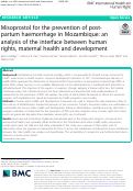 Cover page: Misoprostol for the prevention of post-partum haemorrhage in Mozambique: an analysis of the interface between human rights, maternal health and development
