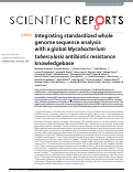 Cover page: Integrating standardized whole genome sequence analysis with a global Mycobacterium tuberculosis antibiotic resistance knowledgebase