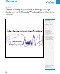 Cover page: Effects of Deep Reductions in Energy Storage Costs on Highly Reliable Wind and Solar Electricity Systems