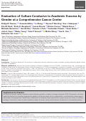 Cover page: Evaluation of Culture Conducive to Academic Success by Gender at a Comprehensive Cancer Center.