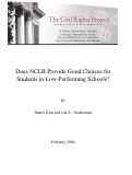 Cover page: Does NCLB Provide Good Choices for Students in Low-Performing Schools?