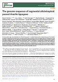 Cover page: The genome sequence of segmental allotetraploid peanut Arachis hypogaea