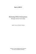 Cover page: Reframing Public Participation: Strategies for the 21st Century