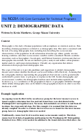 Cover page: Unit 2: Demographic Data