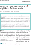 Cover page: Monthly food insecurity assessment in rural mkushi district, Zambia: a longitudinal analysis.