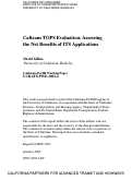 Cover page: Caltrans TOPS Evaluation: Assessing the Net Benefits of ITS Applications