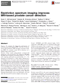 Cover page: Restriction spectrum imaging improves MRI-based prostate cancer detection