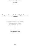 Cover page: Essays on Return Predictability in Financial Markets