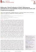 Cover page: Multicenter Clinical Evaluation of Vitek 2 Meropenem-Vaborbactam for Susceptibility Testing of Enterobacterales and Pseudomonas aeruginosa