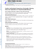 Cover page: Families' and Residents' Perspectives of the Quality of Nursing Home Care: Implications for Composite Quality Measures