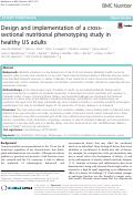 Cover page: Design and implementation of a cross-sectional nutritional phenotyping study in healthy US adults.